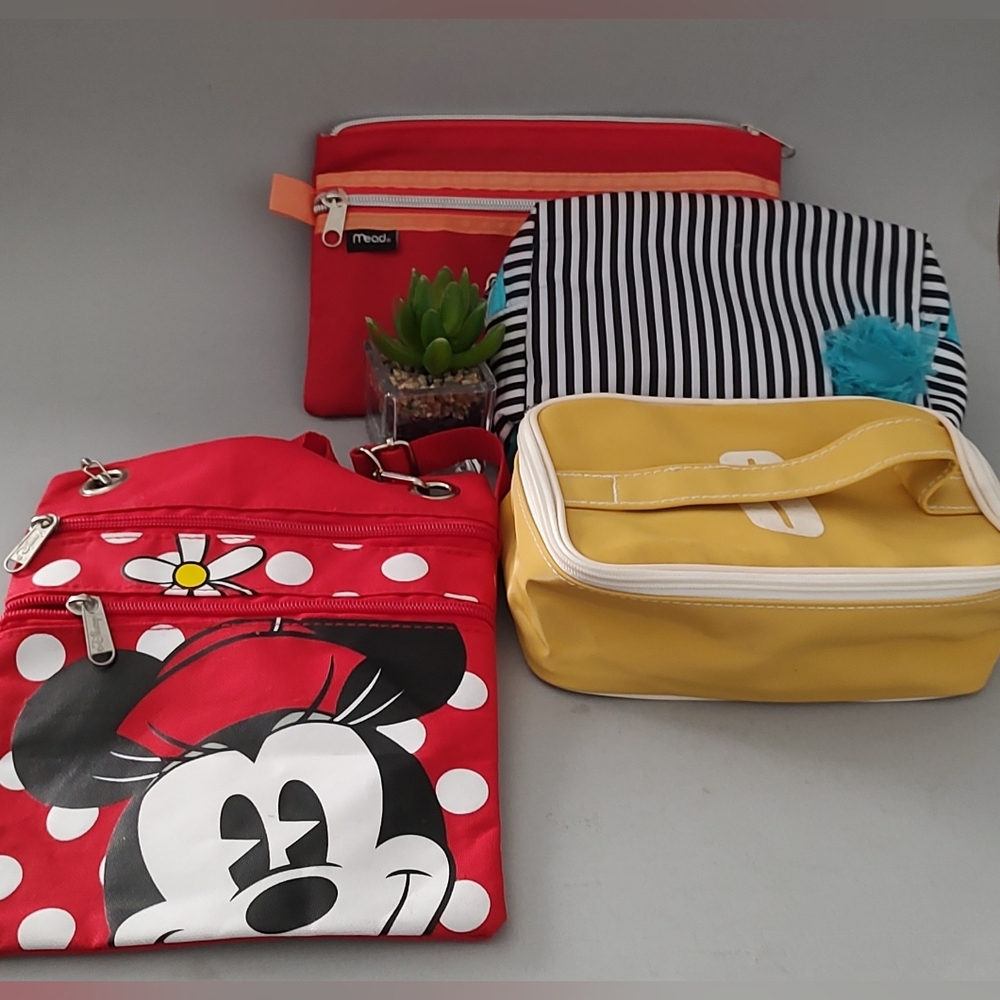 Make-up Bag Bundle Pencil Case Clutch Gifts Various 4 Pieces Zipper Good Condi